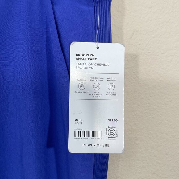 NEW Athleta Brooklyn  Ankle Pants Size 16 Purple Pull On Lightweight Stretch NWT - Picture 4 of 8
